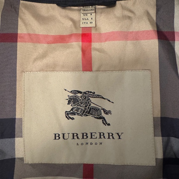 Burberry - Women's Black Nylon Short Rain Coat - Size USA 6 - AS-IS - Picture 5 of 12